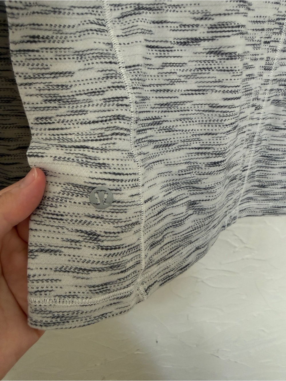 Lululemon Long Sleeve Shirt. White and Gray - Picture 3 of 5